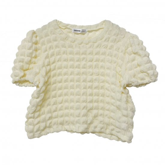 SAAAGE boutique ワッフルパフショートブラウス