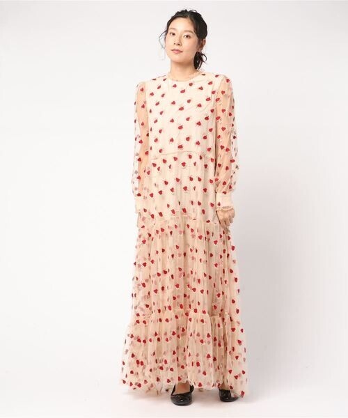 sister jane Sheer Rose Maxi Dress ローズモチーフ刺しゅう マキシワンピース