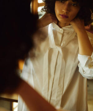 L'UNE Taxedo Shirts with Bow（リュンヌ　ウイングカフタキシードシャツボー付き）