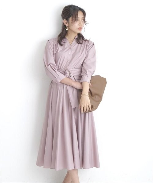 JUSGLITTY 7分丈シャツワンピース