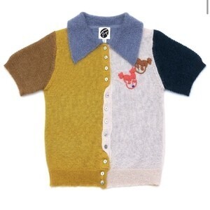 YANYAN MOMO SHORT SLEEVE COLORBLOCK CROP CARDIGAN IN MUSTARD