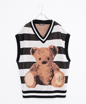 TRAVAS TOKYO Furry bear knit vest