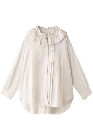 nest Robe アップサイクルリノラッフルカラーブラウス
