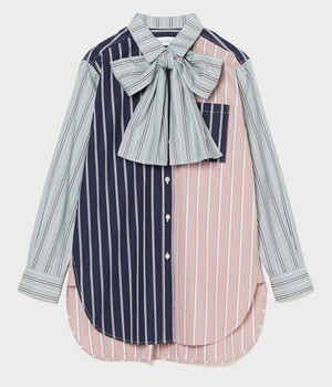 J&M DAVIDSON PATCHWORK NECK TIE SHIRT