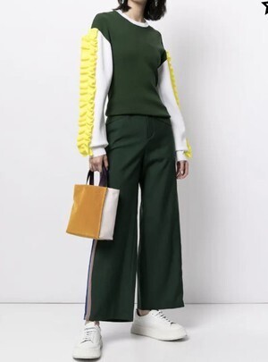 ENFOLD panelled ruffled sweatshirt