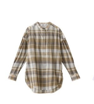 1er Arrondissement コットンシルク比翼チェックブラウス