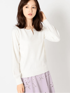 MISCH MASCH パールバーネックニット