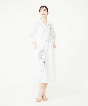 Sybilla エンブロイダリーボタニカルシャツドレス