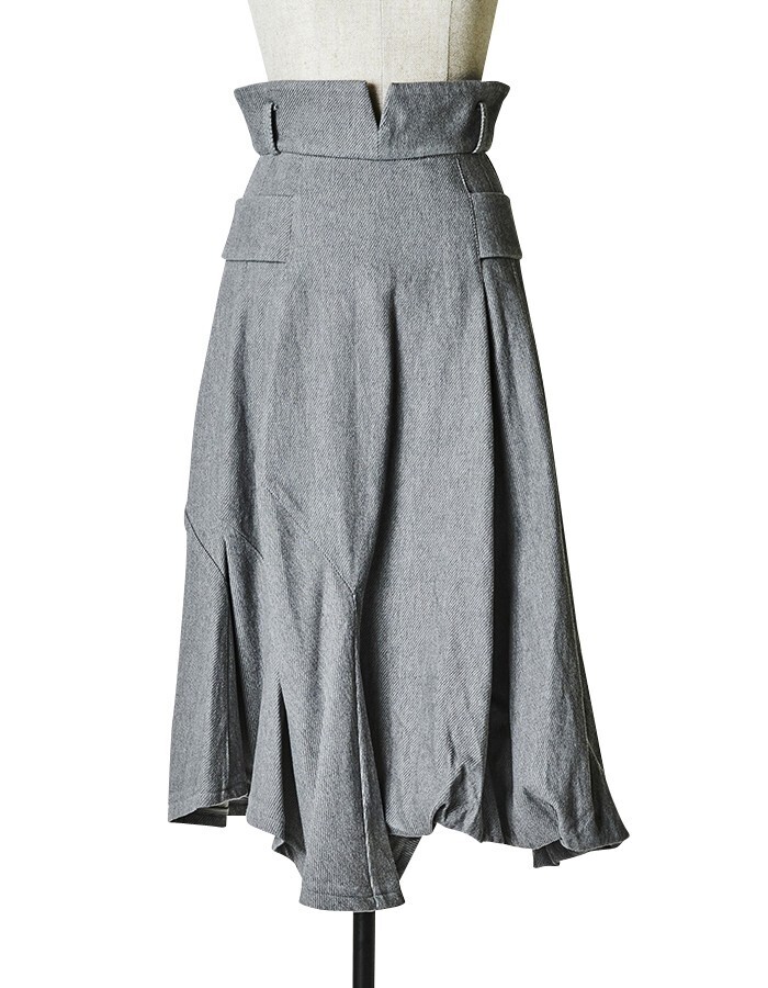 Rumché Denim Ballon Skirt / light grey