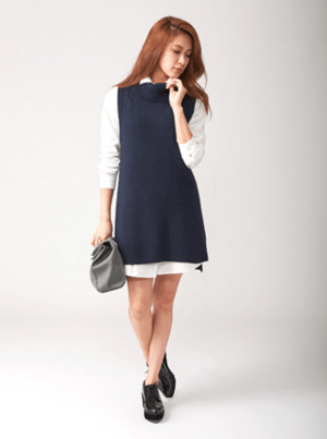 COCODEAL シャツワンピース×ニットワンピースセット