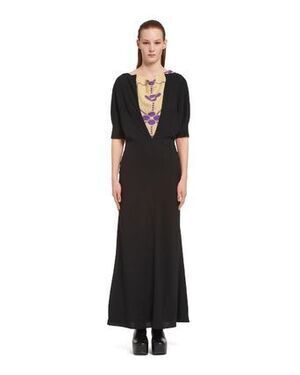 PRADA ジャカードディテールのサブレシルクドレス