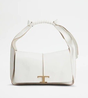 TOD'S レザー トッズ T タイムレス バッグ ミディアム - ホワイト
