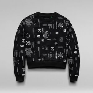 Gstarraw CROPPED LOOSE SWEATER ALLOVER