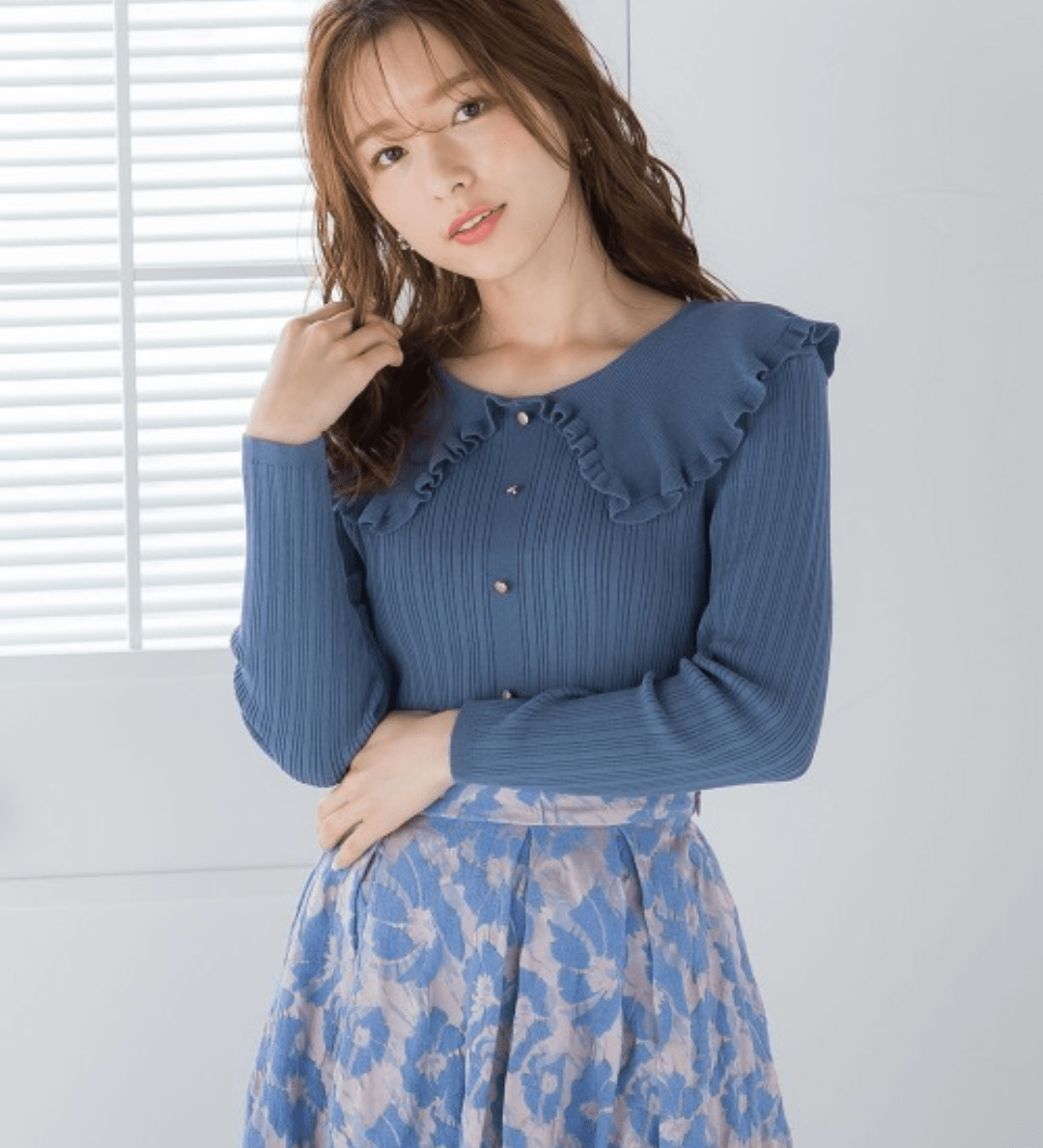 QUEENS COURT 2WAYビッグカラーニット