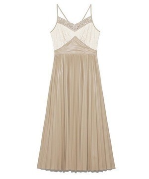 Lily Brown レース×レザーキャミワンピース
