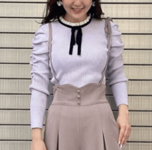 31 Sons de mode シャーリング袖ニット