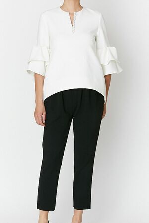 YOKO CHAN Tiered-sleeve Pearl Blouse