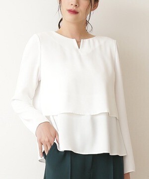 NATURAL BEAUTY BASIC メタルポイントレイヤードブラウス