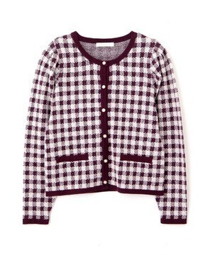 PROPORTION BODY DRESSING チェックジャガードカーデ