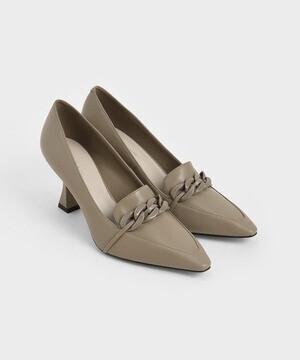 CHARLES & KEITH チェーンエンベリッシュド ローファーパンプス