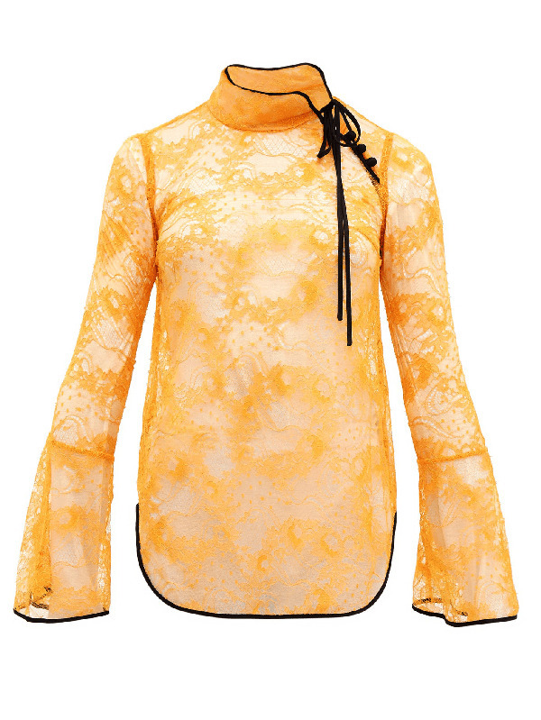 Mame Kurogouchi River-lace High-neck Blouse