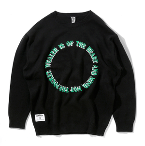 BILLIONAIRE BOYS CLUB MANTRA CIRCLE KNIT SWEATER