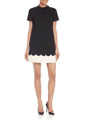 RED VALENTINO Scalloped-Trim Shift Dress