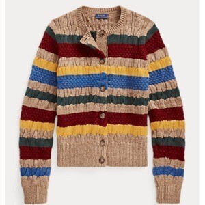 POLO RALPH LAUREN Striped Cable-Knit Cardigan