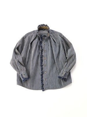 45R 小麦デニムのオーシャンタックシャツ