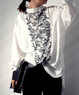 antiqua フロントレース ブラウス レディース トップス 長袖・pk-00761