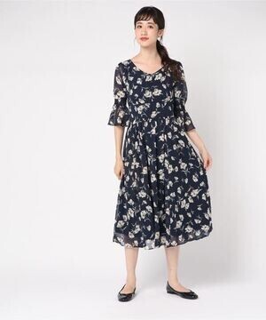 Rirandture オータム前後2wayシフォンワンピース