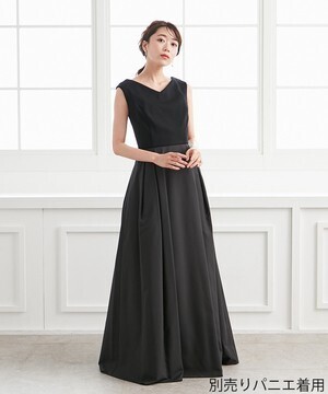 Aimer タフタブラックロングドレス