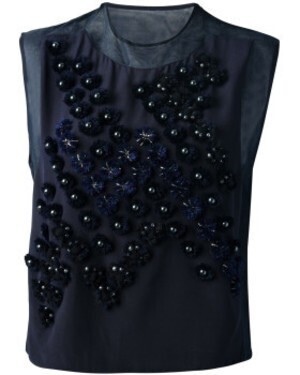 3.1 Phillip Lim Dandelion Embellished Silk Top in Blue(タンポポシルクタンクトップ)