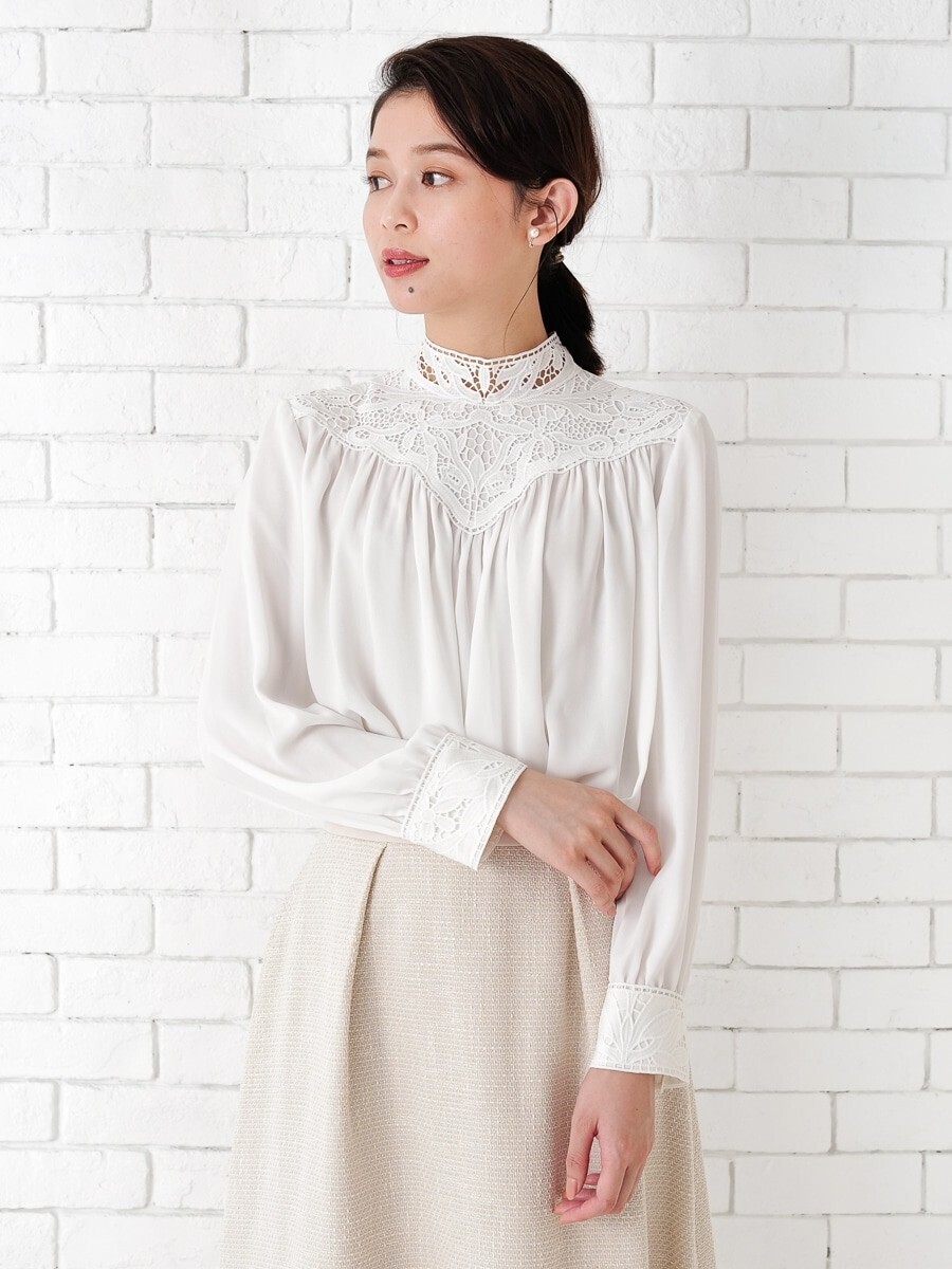 Aimer ケミカルレース　シフォンブラウス