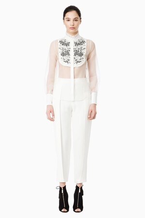 ELISABETTA FRANCHI Organza shirt with embroidery
