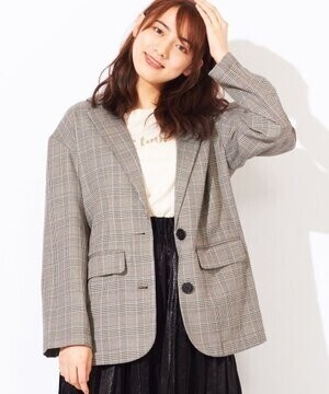 WEGO チェックビッグシルエットテーラードジャケット