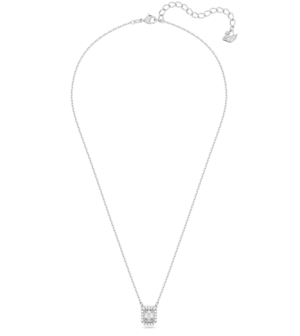 SWAROVSKI Millenia ネックレス スクエアカットSwarovskiジルコニア, ホワイト, ロジウム・コーティング