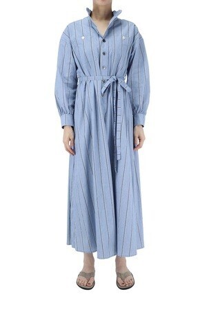 BLUEBIRD BOULEVARD Striped Double Washer Shirt Dress