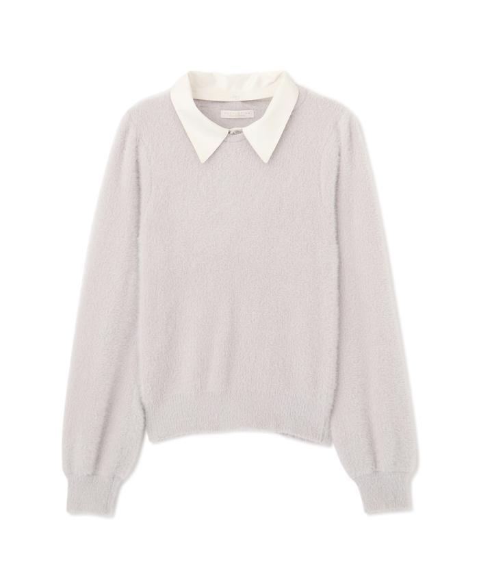 PROPORTION BODY DRESSING 襟付きフェザーニット