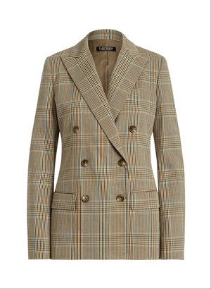 Lauren Ralph Lauren Glen プラッド ダブルブレステッド ブレザー