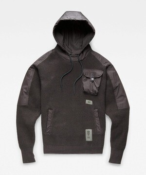G-STAR RAW WOVEN MIX HOODED KNIT