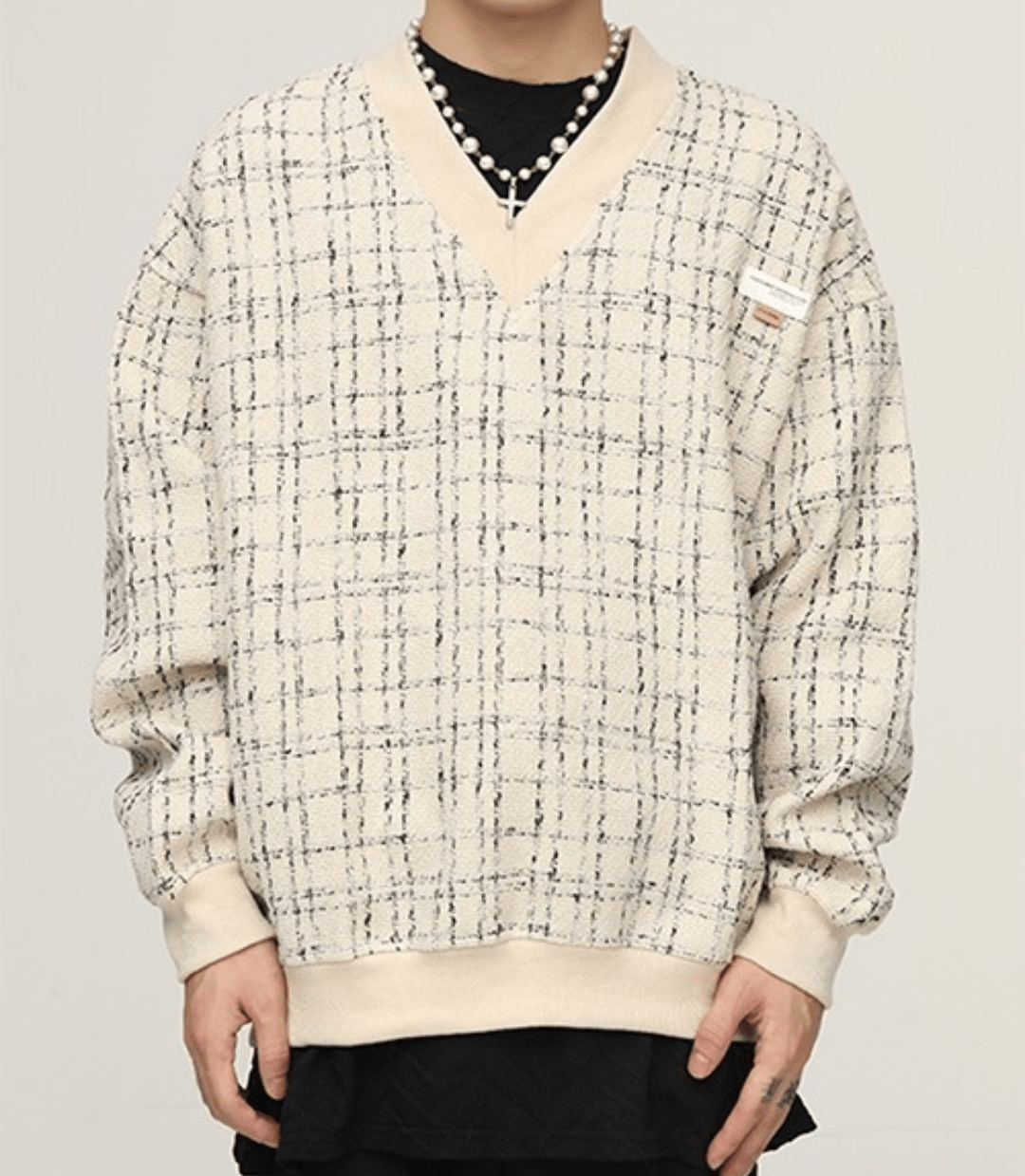 WESTBOY 【WB ORIGINALS】【2021AW】Oversized Tweed Knit Sweater