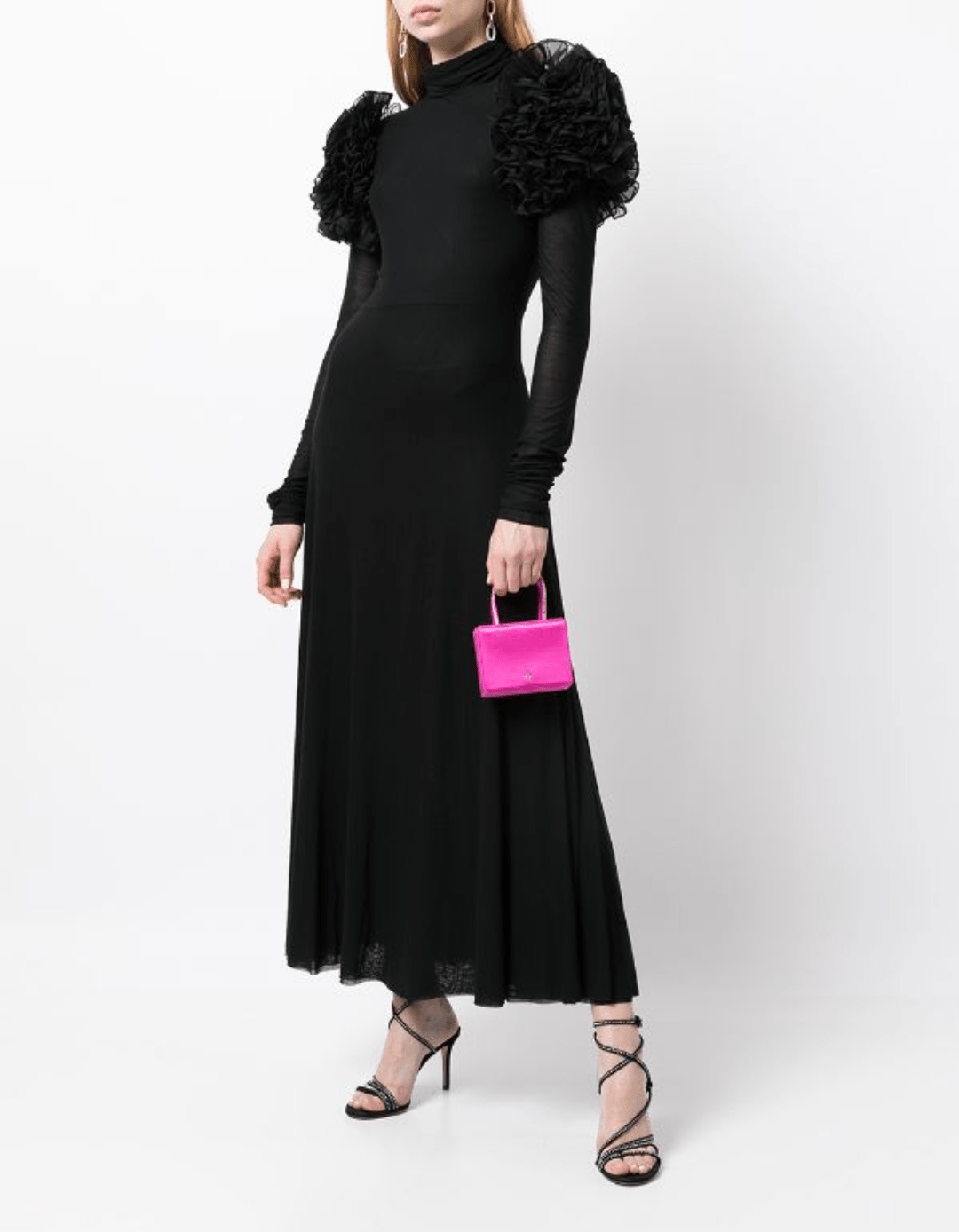 Philosophy Di Lorenzo Serafini ラッフルショルダー ロングドレス