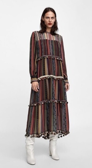 ZARA Silky floral midi dress