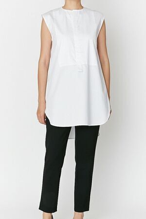 YOKO CHAN No-sleeve Henley neck Shirt