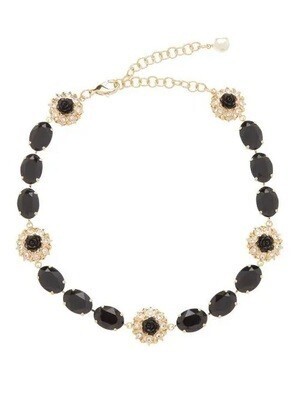 Dolce & Gabbana Black Crystal And Faux Pearl Choker Necklace