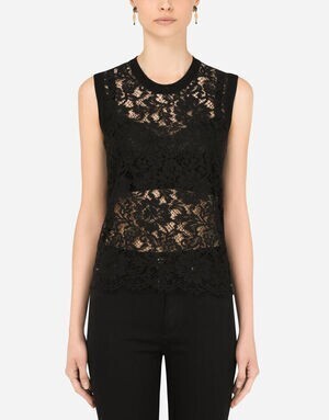Dolce & Gabbana ノースリーブセーター ウール&レース