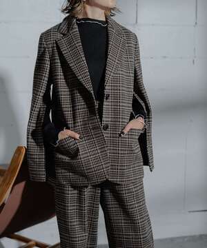 ANOGH SLIT 2WAY CHECK JACKET