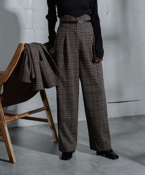 ANOGH HIGH WAIST CHECK PANTS