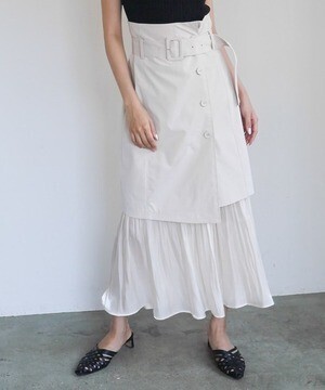 LADYMADE シャイニーサテンレイヤードスカート
